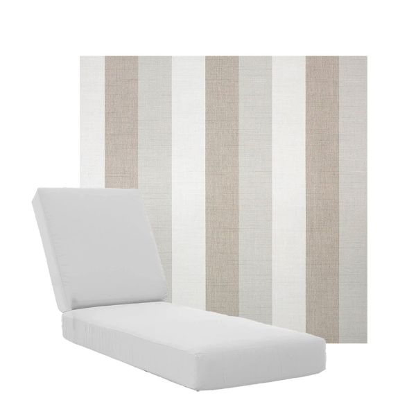Boxed Chaise Lounge Cushions in Sunbrella Fabrics