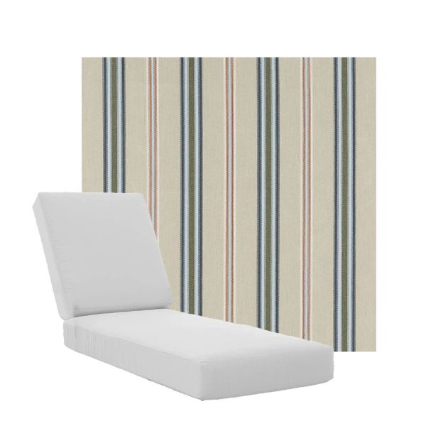 Boxed Chaise Lounge Cushions in Sunbrella Fabrics