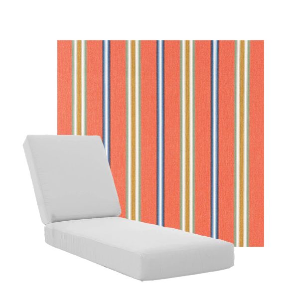 Boxed Chaise Lounge Cushions in Sunbrella Fabrics