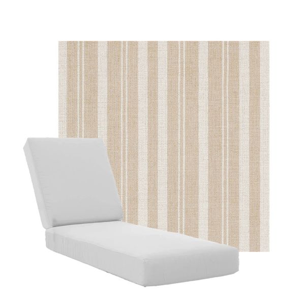 Boxed Chaise Lounge Cushions in Sunbrella Fabrics