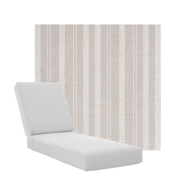 Boxed Chaise Lounge Cushions in Sunbrella Fabrics