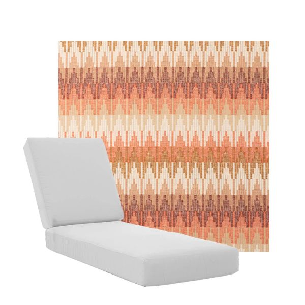 Boxed Chaise Lounge Cushions in Sunbrella Fabrics