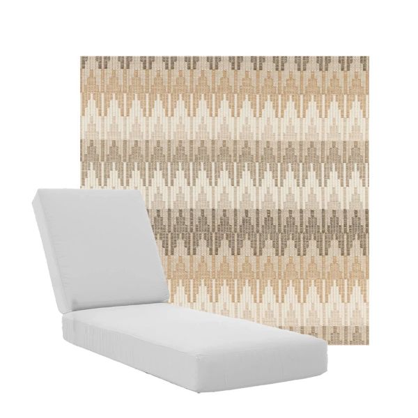Boxed Chaise Lounge Cushions in Sunbrella Fabrics