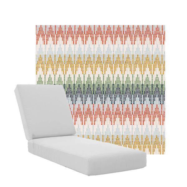 Boxed Chaise Lounge Cushions in Sunbrella Fabrics