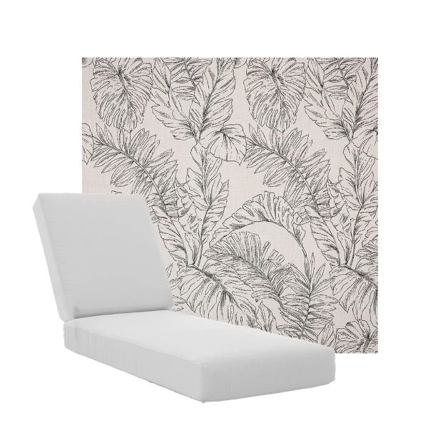 Boxed Chaise Lounge Cushions in Sunbrella Fabrics