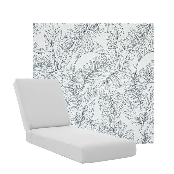 Boxed Chaise Lounge Cushions in Sunbrella Fabrics