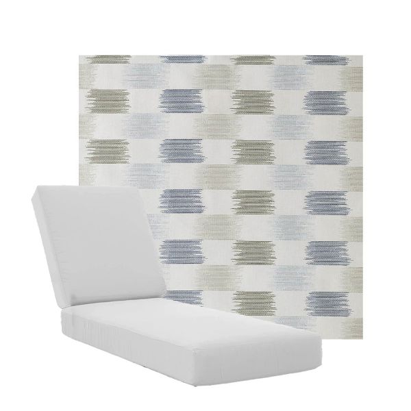 Boxed Chaise Lounge Cushions in Sunbrella Fabrics