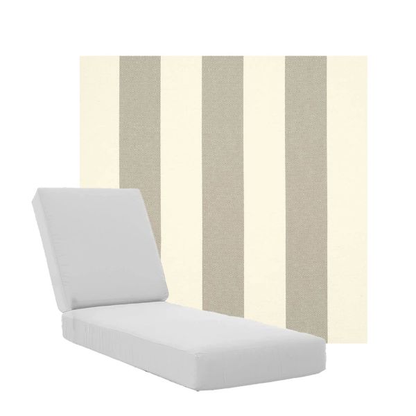 Boxed Chaise Lounge Cushions in Sunbrella Fabrics