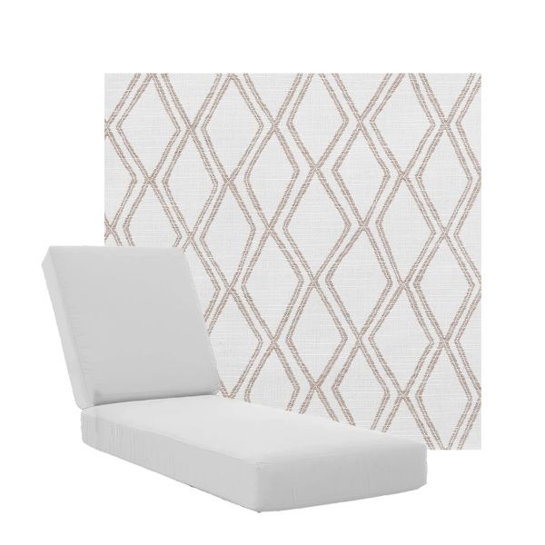 Boxed Chaise Lounge Cushions in Sunbrella Fabrics