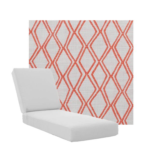Boxed Chaise Lounge Cushions in Sunbrella Fabrics