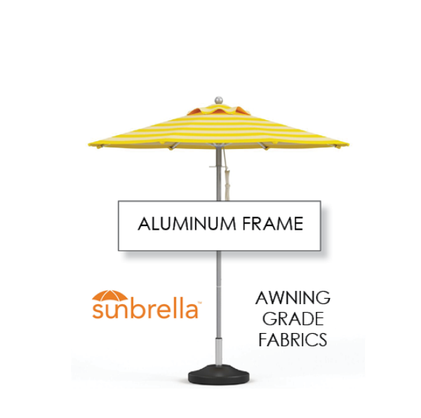 Picture of Market Umbrella Aluminum Frame Sunbrella Awning
