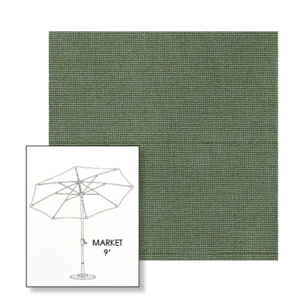 Sunbrella Bliss Aloe 9 ft Sunbrella® Market Umbrella | Auto Tilt Crank Patio Umbrella Custom Fabric