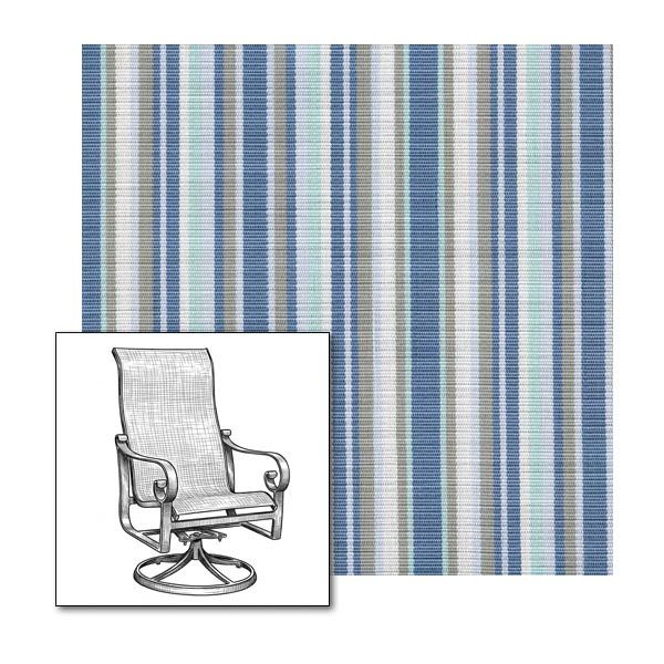 Cole Stripe RIviera Replacement Sling Fabric for patio sling chairs