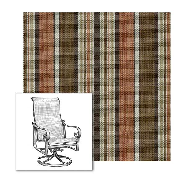 Dakota Stripe Clay Custom Made Patio Chair Replacement Slings