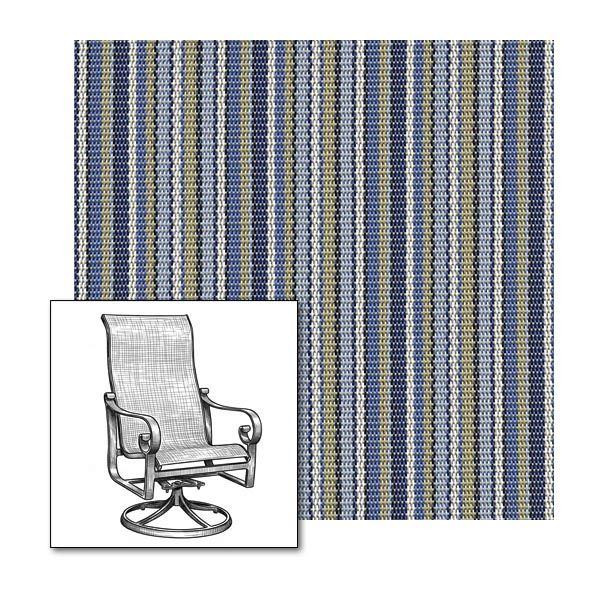 Delray Stripe Poolside Blueprint Custom Made Patio Chair Replacement Slings