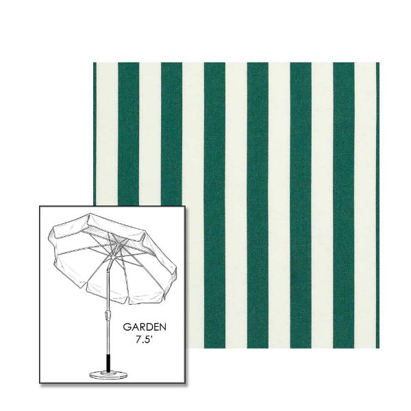 Sunbrella® Mason Forrest Green Patio Umbrella 7.5 ft | Crank Lift & Tilt Garden Umbrella