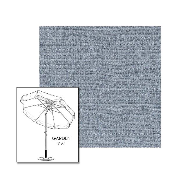 Sunbrella® Remix Denim Patio Umbrella 7.5 ft | Crank Lift & Tilt Garden Umbrella