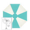 Custom Sunbrella® Canvas Aruba & White Patio Umbrella 7.5 ft | Crank Lift & Tilt Garden Umbrella