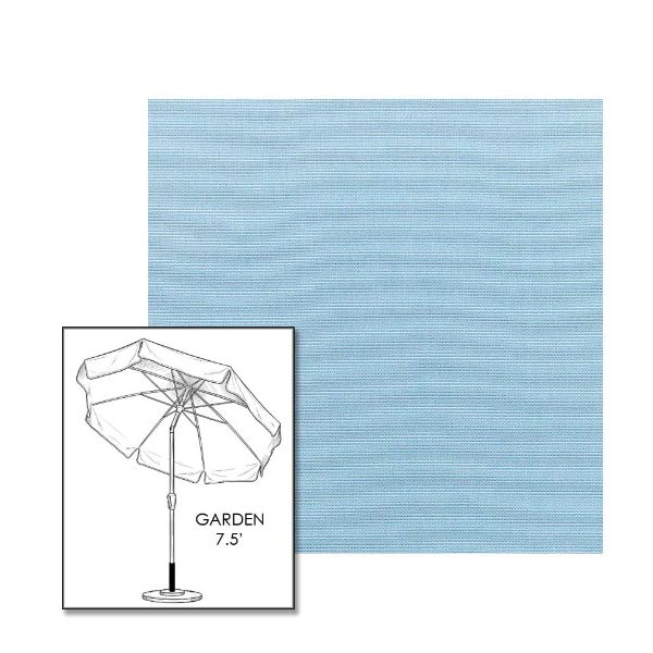 Custom Sunbrella® Canvas Air Blue Patio Umbrella 7.5 ft | Crank Lift & Tilt Garden Umbrella