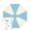 Custom Sunbrella® Canvas Air Blue & White Patio Umbrella 7.5 ft | Crank Lift & Tilt Garden Umbrella