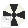 Custom Sunbrella® Canvas Black & White Patio Umbrella 7.5 ft | Crank Lift & Tilt Garden Umbrella