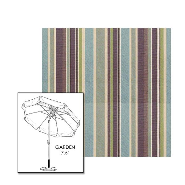 Custom Sunbrella® Brannon Whisper Umbrella 7.5 ft | Crank Lift & Tilt Garden Umbrella