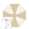 Custom Sunbrella® Canvas Antique Beige & White Patio Umbrella 7.5 ft | Crank Lift & Tilt Garden Umbrella