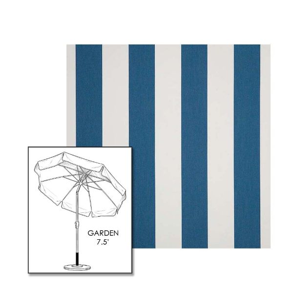 Custom Sunbrella® Cabana Regatta Patio Umbrella 7.5 ft | Crank Lift & Tilt Garden Umbrella