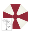 Custom Sunbrella® Canvas Burgundy & White  Patio Umbrella 7.5 ft | Crank Lift & Tilt Garden Umbrella