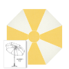 Custom Sunbrella® Canvas Buttercup & White  Patio Umbrella 7.5 ft | Crank Lift & Tilt Garden Umbrella