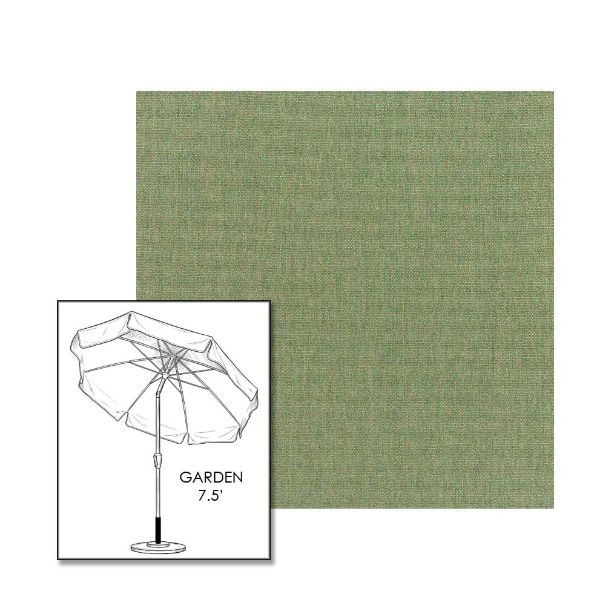 Custom Sunbrella® Canvas Fern Patio Umbrella 7.5 ft | Crank Lift & Tilt Garden Umbrella