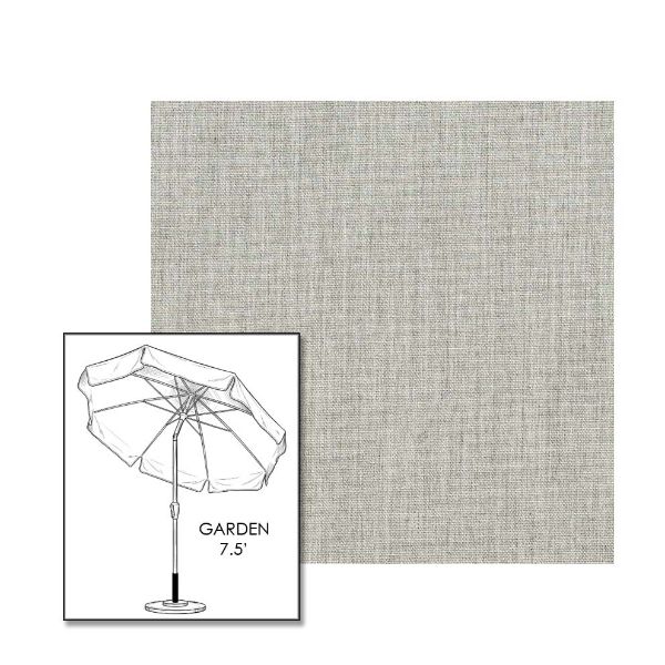 Custom Sunbrella® Canvas Granite  Patio Umbrella 7.5 ft | Crank Lift & Tilt Garden Umbrella