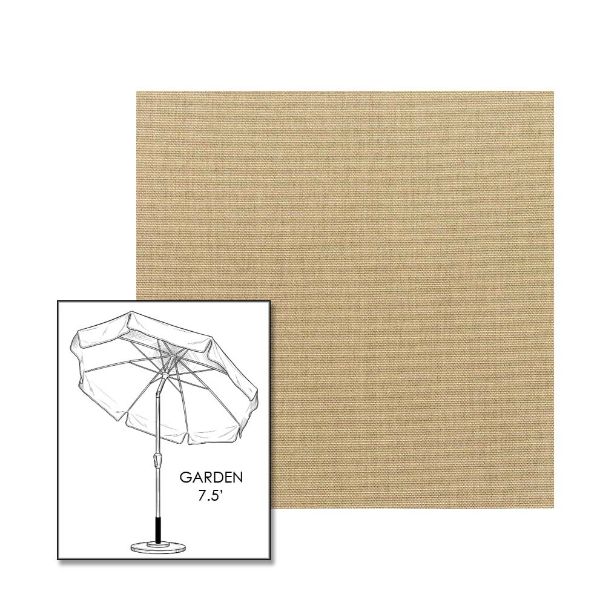 Custom Sunbrella® Canvas Haze Patio Umbrella 7.5 ft | Crank Lift & Tilt Garden Umbrella