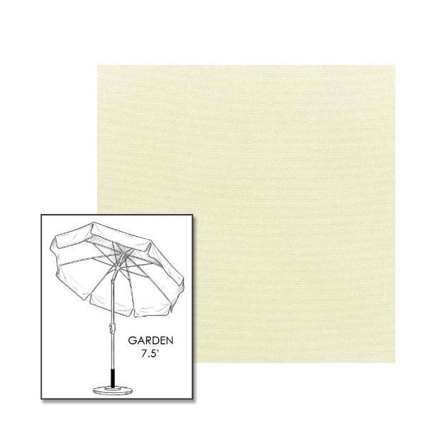Custom Sunbrella® Canvas Natural Patio Umbrella 7.5 ft | Crank Lift & Tilt Garden Umbrella