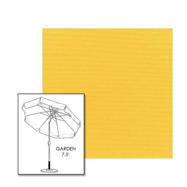Sunbrella® Canvas Sunflower Patio Umbrella 7.5 ft | Crank Lift & Tilt Garden Umbrella 