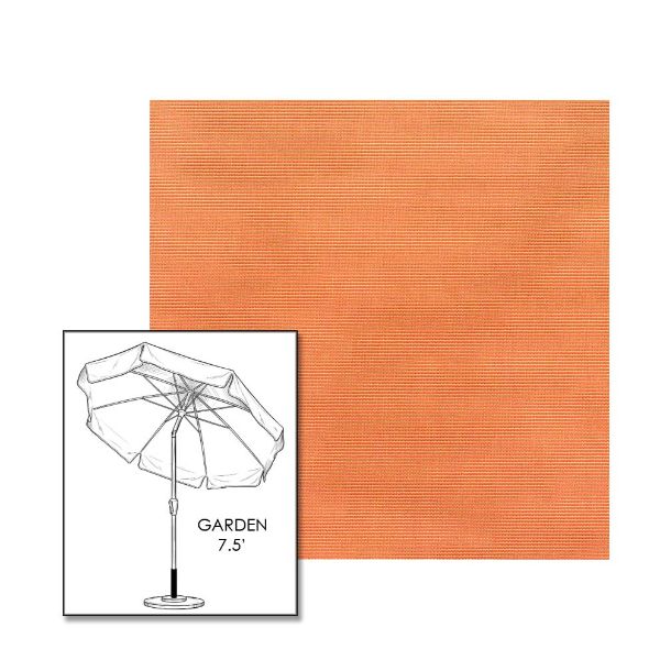 Sunbrella® Canvas Tangerine Patio Umbrella 7.5 ft | Crank Lift & Tilt Garden Umbrella 
