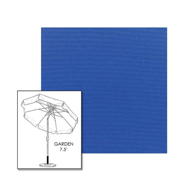 Sunbrella® Canvas True Blue Patio Umbrella 7.5 ft | Crank Lift & Tilt Garden Umbrella 