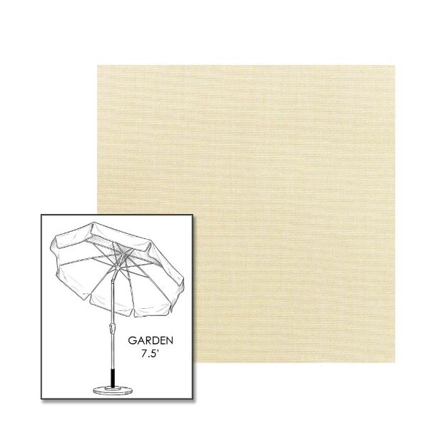 Sunbrella® Canvas Vellum Patio Umbrella 7.5 ft | Crank Lift & Tilt Garden Umbrella 