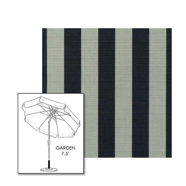 Sunbrella® Expressive Mist  Patio Umbrella 7.5 ft | Crank Lift & Tilt Garden Umbrella 