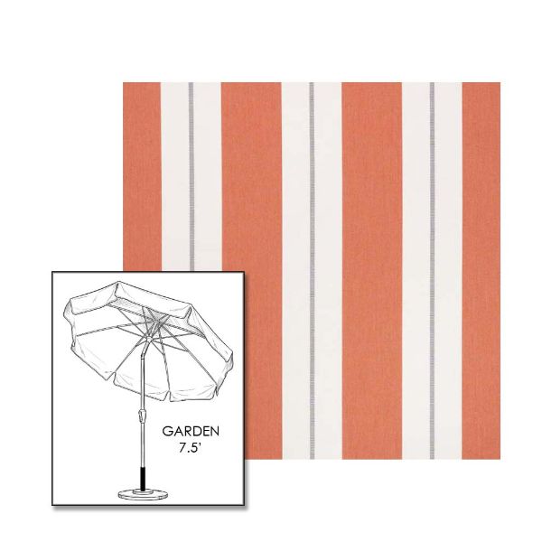 Sunbrella® Relate Persimmon Patio Umbrella 7.5 ft | Crank Lift & Tilt Garden Umbrella 