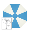 Sunbrella® Canvas Capri & White Patio Umbrella 7.5 ft | Crank Lift & Tilt Garden Umbrella 
