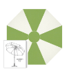 Sunbrella® Canvas Gingko & White Patio Umbrella 7.5 ft | Crank Lift & Tilt Garden Umbrella 