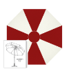 Sunbrella® Canvas Jockey Red & White Patio Umbrella 7.5 ft | Crank Lift & Tilt Garden Umbrella 