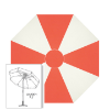 Sunbrella® Canvas Melon & White Patio Umbrella 7.5 ft | Crank Lift & Tilt Garden Umbrella 