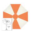 Sunbrella® Canvas Tangerine & White Patio Umbrella 7.5 ft | Crank Lift & Tilt Garden Umbrella 