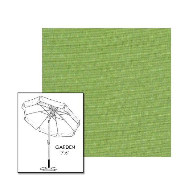 Custom Sunbrella® Canvas Gingko Patio Umbrella 7.5 ft | Crank Lift & Tilt Garden Umbrella