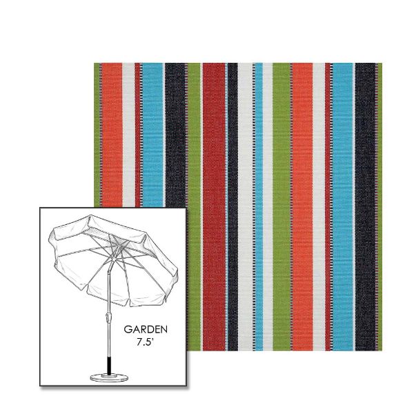 Sunbrella® Carousel Confetti Patio Umbrella 7.5 ft | Crank Lift & Tilt Garden Umbrella 