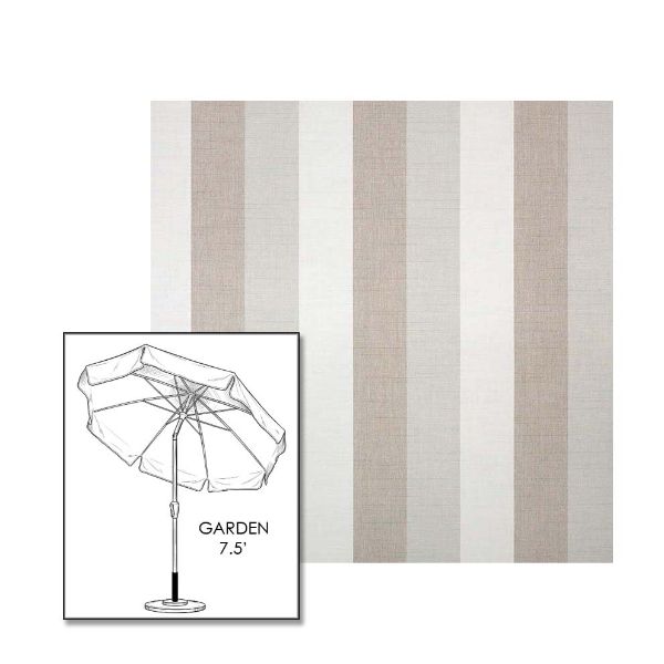 Sunbrella® Direction Linen Patio Umbrella 7.5 ft | Crank Lift & Tilt Garden Umbrella 