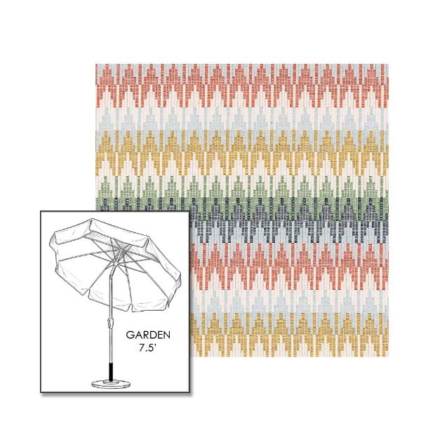 Sunbrella® Valley Sedona Patio Umbrella 7.5 ft | Crank Lift & Tilt Garden Umbrella 