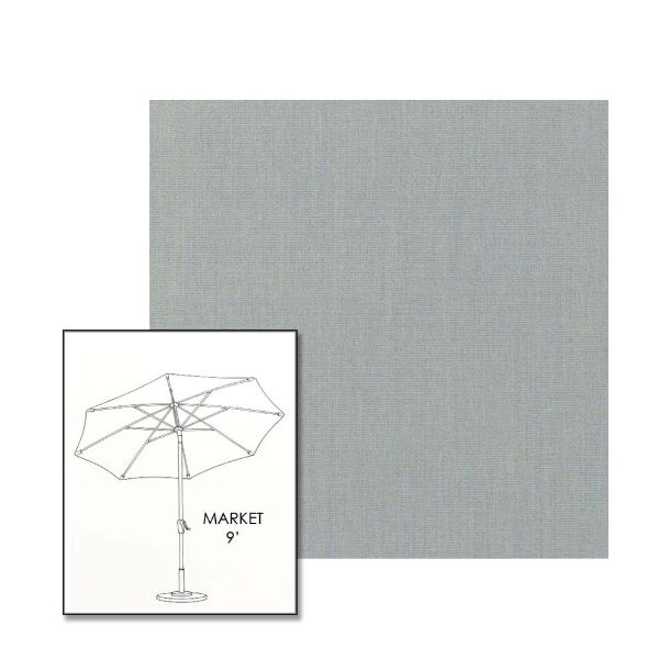 Sunbrella Play Sky 9 ft Sunbrella® Market Umbrella | Auto Tilt Crank Patio Umbrella Custom Fabric